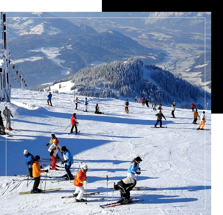 A ski slope in winter